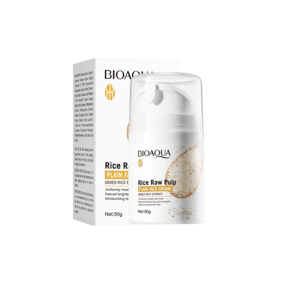 Крем для обличчя з екстрактом рису NEW Bioaqua Rice Raw Pulp