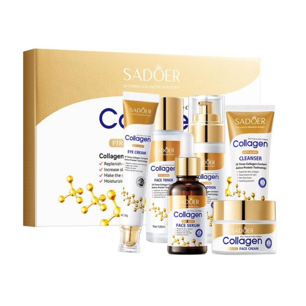 Набір для догляду за шкірою обличчя Collagen Sadoer 6в1 (