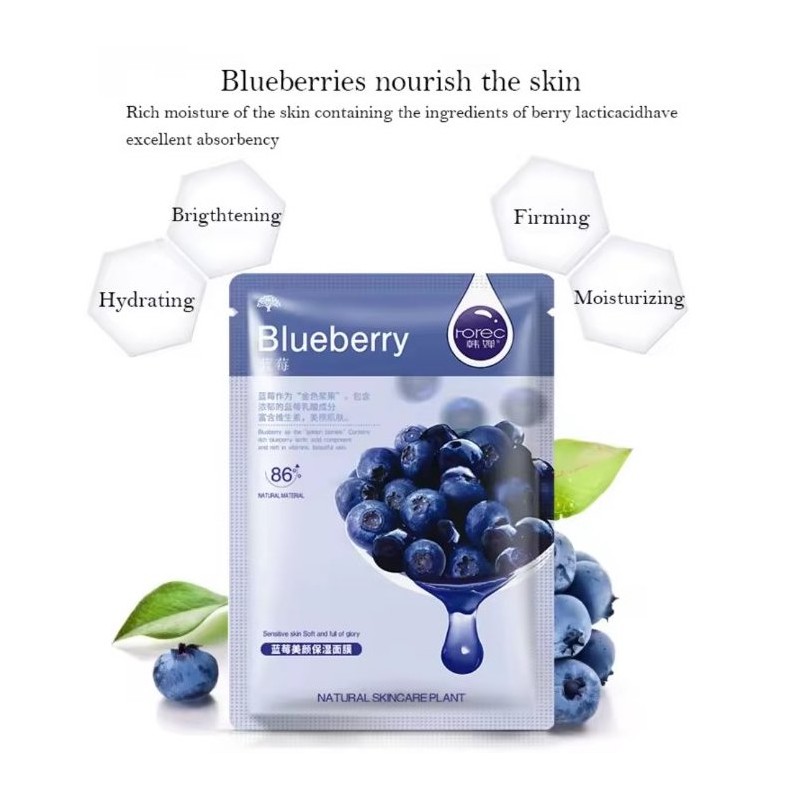 Тканинна маска для обличчя Blueberry оптом