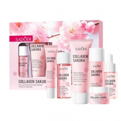Подарунковий набір доглядової косметики Sadoer Sakura 6в1 Mini