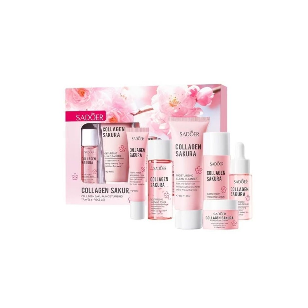 Подарунковий набір доглядової косметики Sadoer Sakura 6в1 Mini