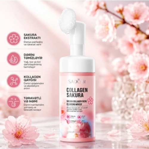 Мусс для вмивання обличчя Sadoer Collagen Sakura Facial