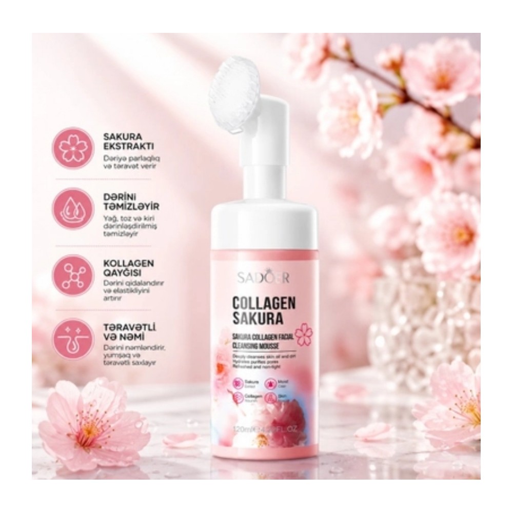 Мусс для вмивання обличчя Sadoer Collagen Sakura Facial