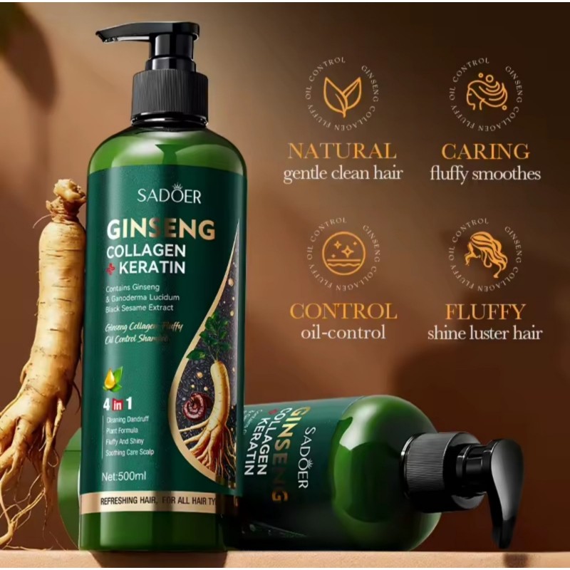 Відновлювальний шампунь Sadoer Ginseng Collagen & Keratin